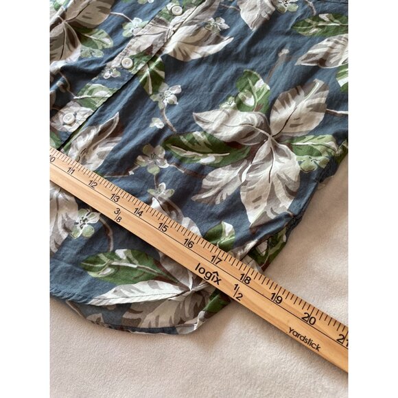 J. Crew Mens Hawaiian Leaf Print Button-Up Shirt Size S 100% Cotton Short Sleeve - Picture 5 of 8